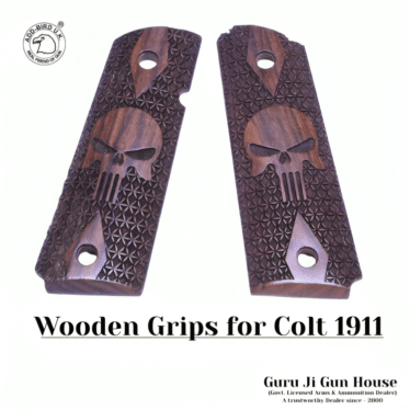 Punisher Skull Wooden Grips for Colt 1911 – Tactical Texture | Bold Performance | ADD-Bird.UK