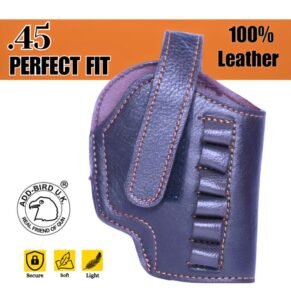 Premium Leather .45 Pistol Holster in Dark Brown – Add-Bird.uk
