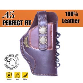 Premium .45 Pistol Holster in Dark Brown Leather – Add-Bird.uk