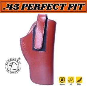 .45 Pistol Holster – Brown Leather | Secure Fit | Add-Bird.uk