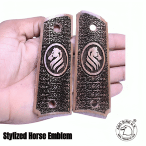 Engraved Wooden Grips for Colt 1911 / GI Model – Lion Design – ADD-Bird.UK