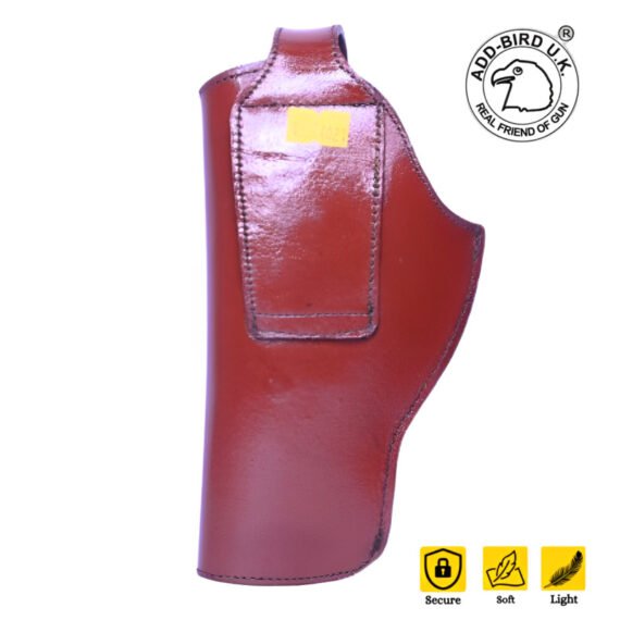 .45 Pistol Holster in Brown Leather – Durable & Stylish by Add-Bird.uk