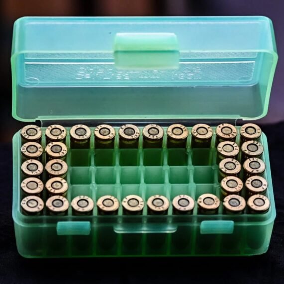 Flip-Top Ammo Carry Box for .32 Cal – Holds 50 Rounds – Available at ADD-Bird.UK
